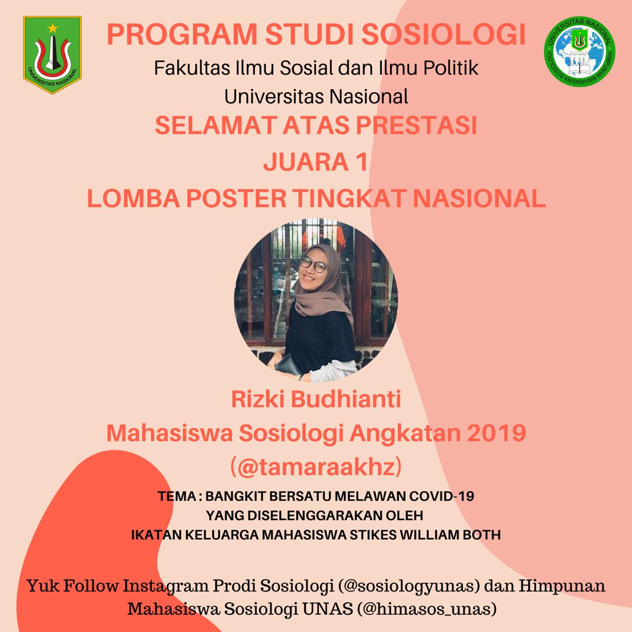 Read more about the article Sosiologi Fisip Unas : Juara 1 Lomba Poster Masa Covid 19 Tingkat Nasional