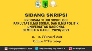 Read more about the article Sidang Proposal Skripsi Program Studi Sosiologi 15 – 27 Februari 2021
