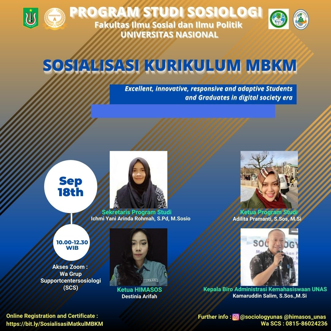 You are currently viewing Sosialisasi Kurikulum Program Merdeka Belajar Kampus Merdeka (MBKM) Prodi Sosiologi 2021